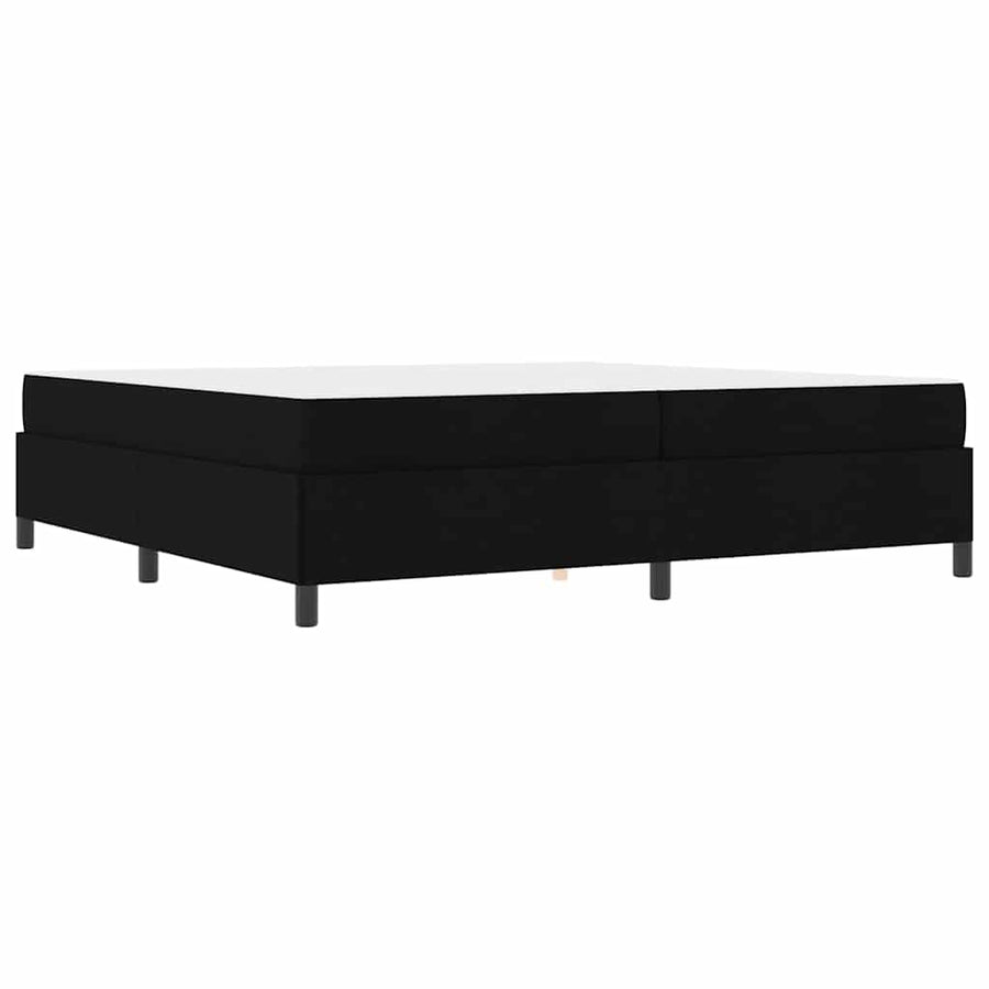 Boxspring bed Zwart, Zwart 200 x 200 cm Stof, Engineered Hout