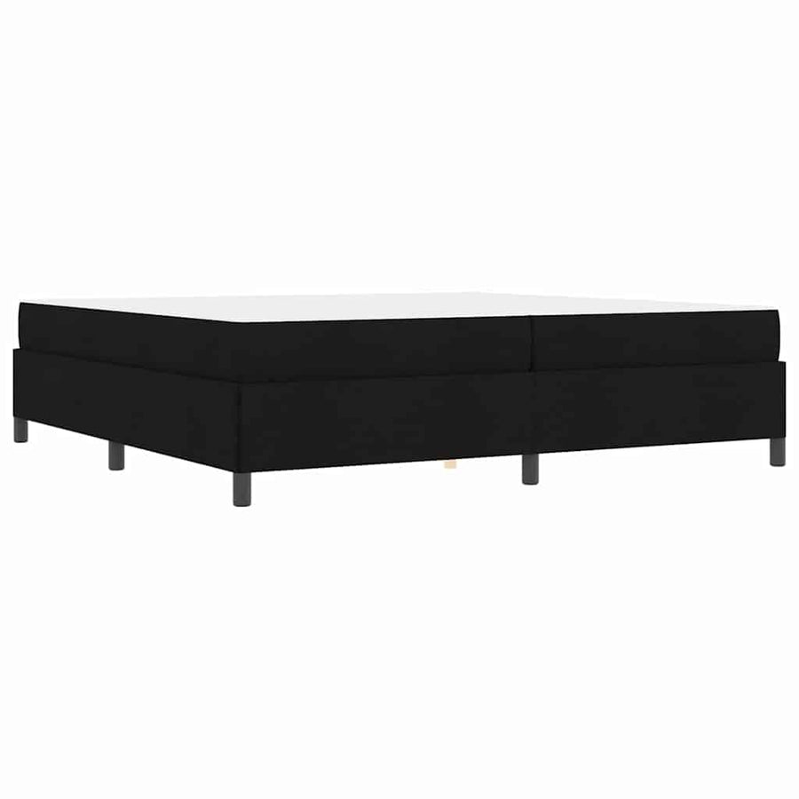 Boxspring bed Zwart, Zwart 200 x 200 cm Stof, Engineered Hout