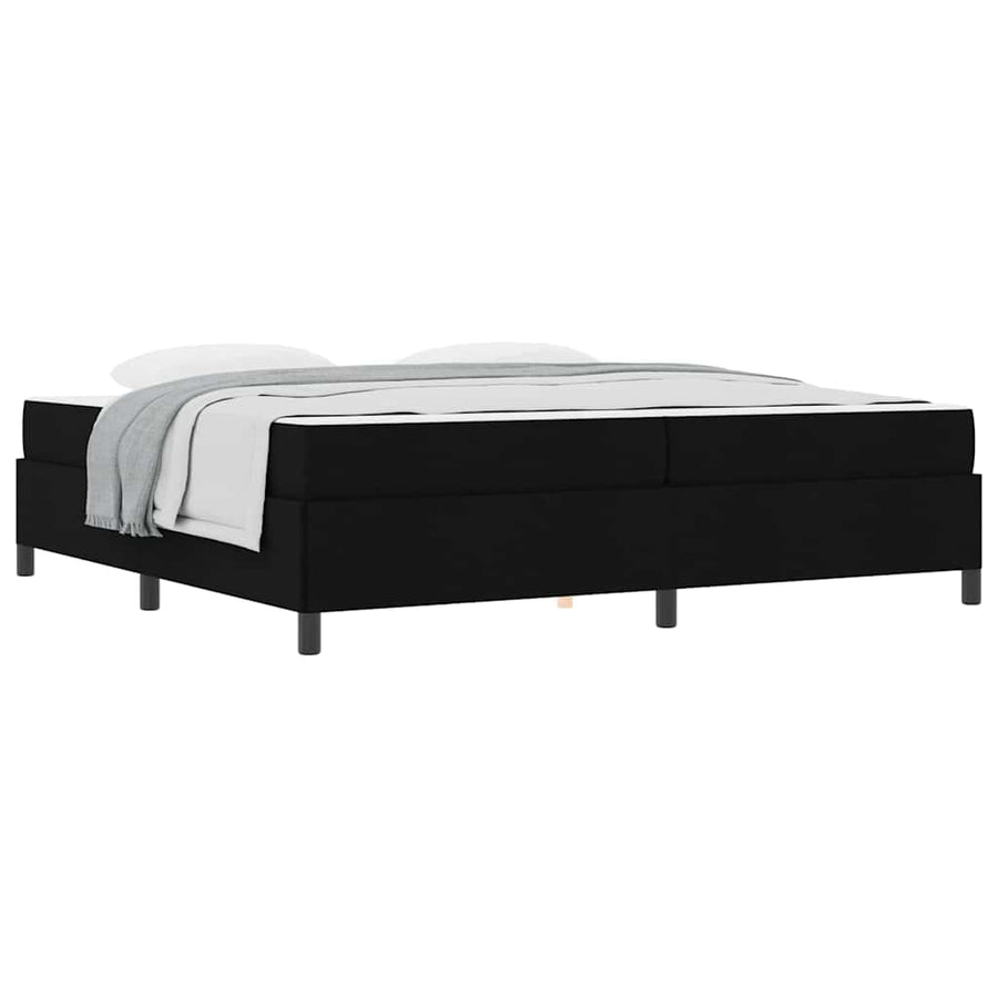 Boxspring bed Zwart, Zwart 200 x 200 cm Stof, Engineered Hout