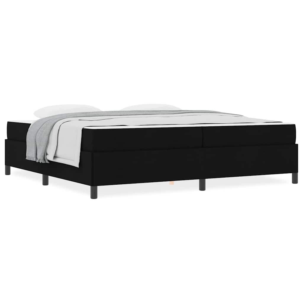 Boxspring bed Zwart, Zwart 200 x 200 cm Stof, Engineered Hout