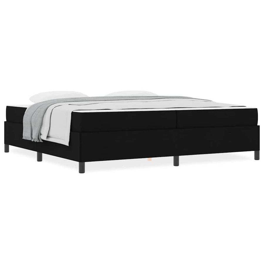 Boxspring bed Zwart, Zwart 200 x 200 cm Stof, Engineered Hout