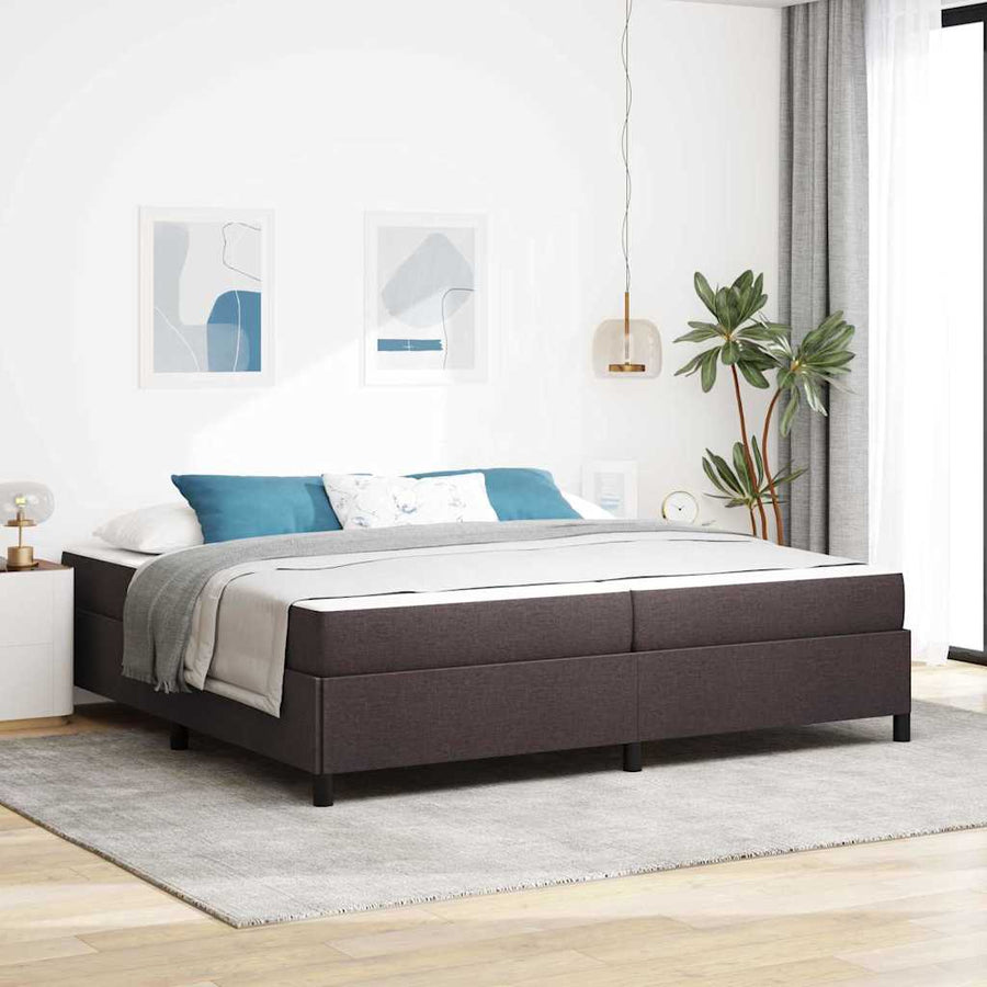 Boxspring bed Bruin 200 x 200 cm Stof, Engineered Hout