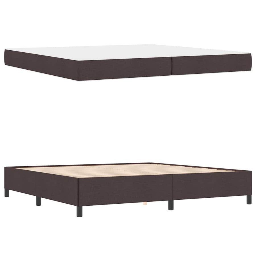 Boxspring bed Bruin 200 x 200 cm Stof, Engineered Hout