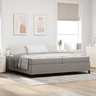 Box spring bed with mattress Taupe 200 x 200 cm Fabric