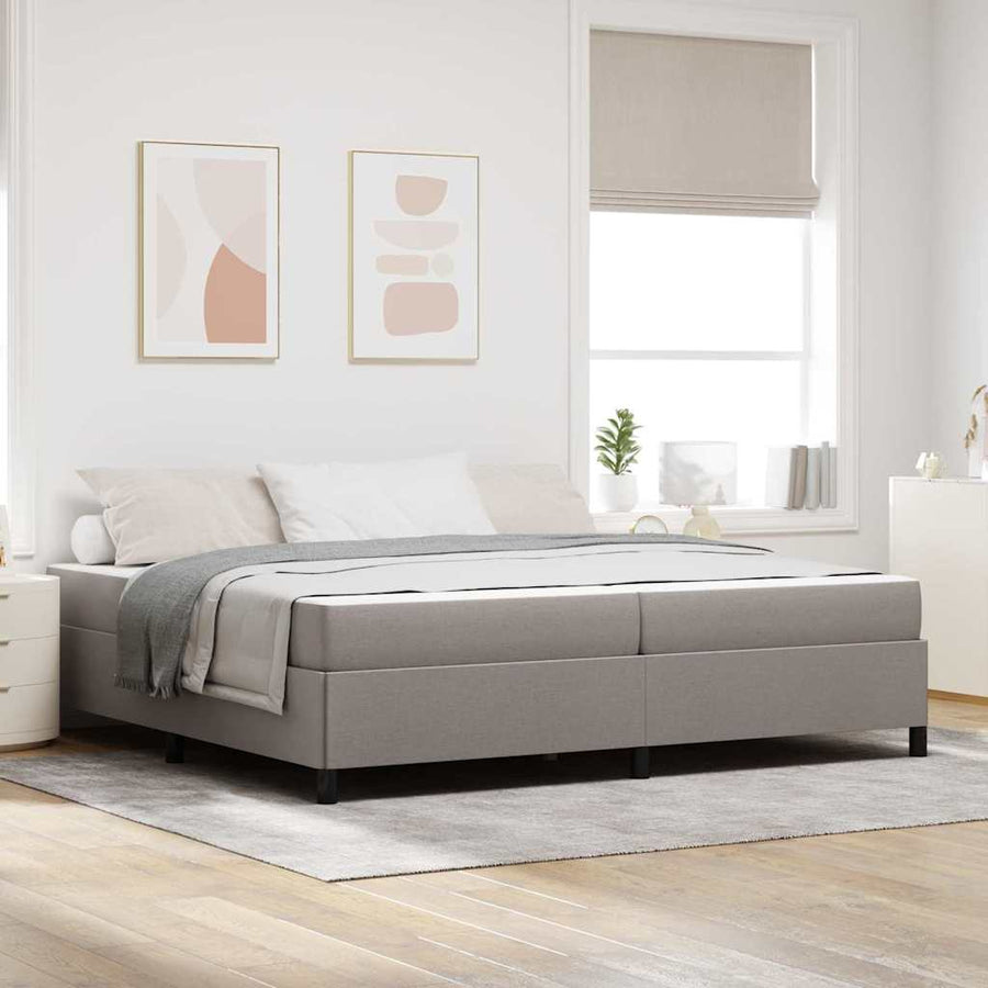 Boxspring bed Taupe, Zwart 200 x 200 cm Stof, Engineered Hout