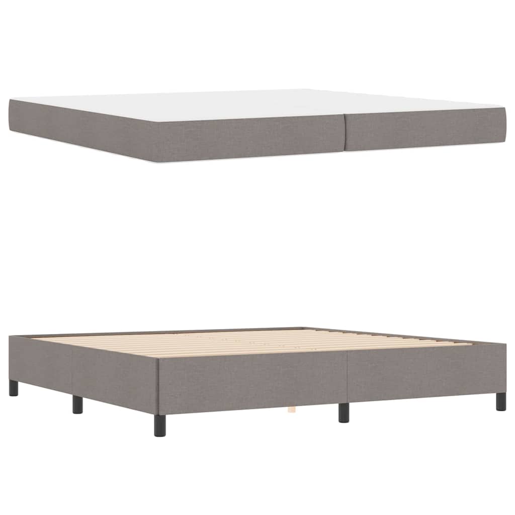 Boxspring bed Taupe, Zwart 200 x 200 cm Stof, Engineered Hout