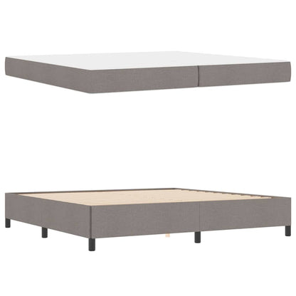 Boxspring bed Taupe, Zwart 200 x 200 cm Stof, Engineered Hout