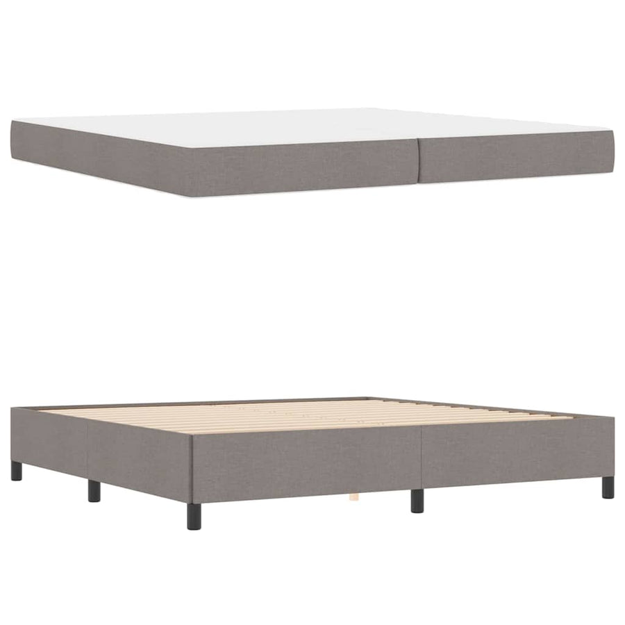 Boxspring bed Taupe, Zwart 200 x 200 cm Stof, Engineered Hout
