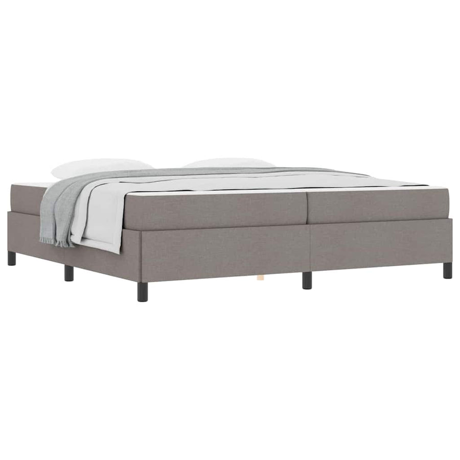Boxspring bed Taupe, Zwart 200 x 200 cm Stof, Engineered Hout