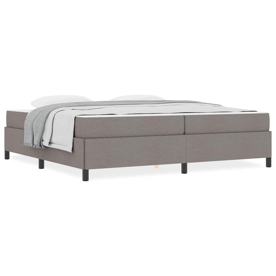 Boxspring bed Taupe, Zwart 200 x 200 cm Stof, Engineered Hout