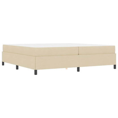 Boxspring bed Crème, Zwart 200 x 200 cm Stof, Engineered Hout