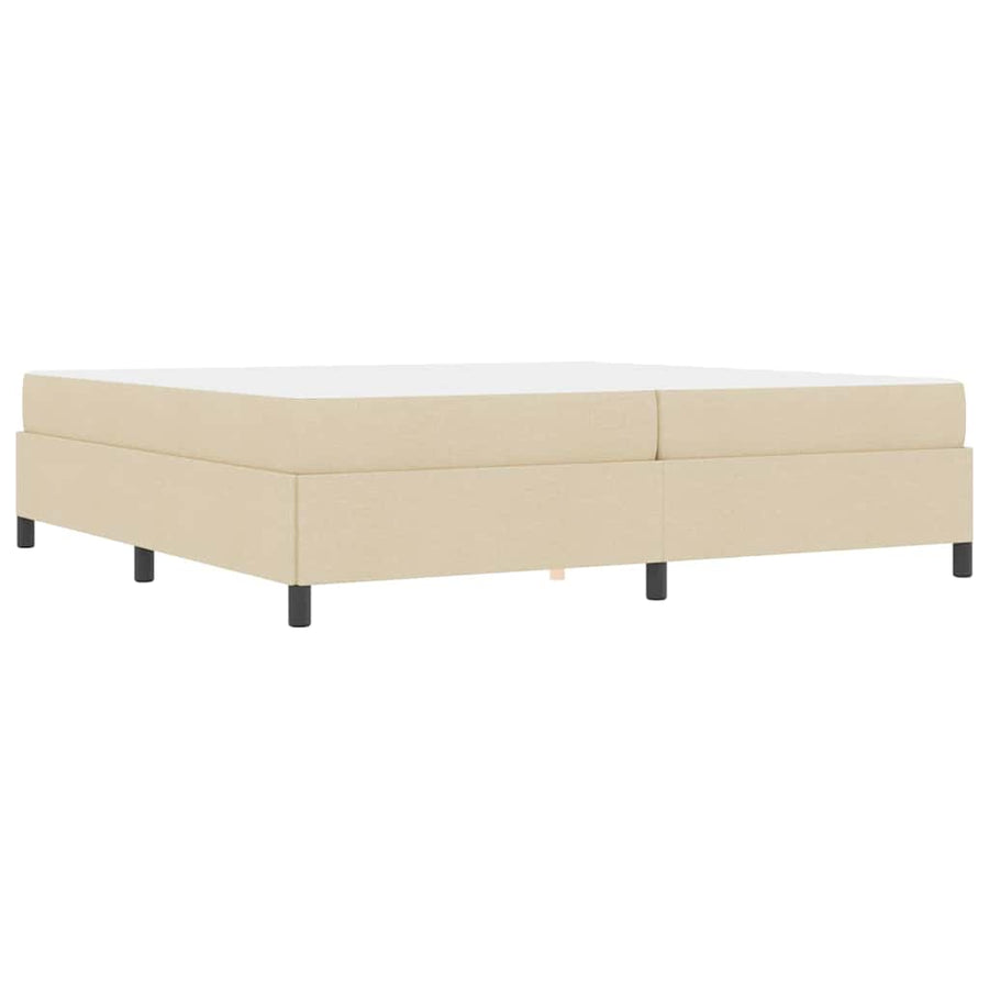 Boxspring bed Crème, Zwart 200 x 200 cm Stof, Engineered Hout