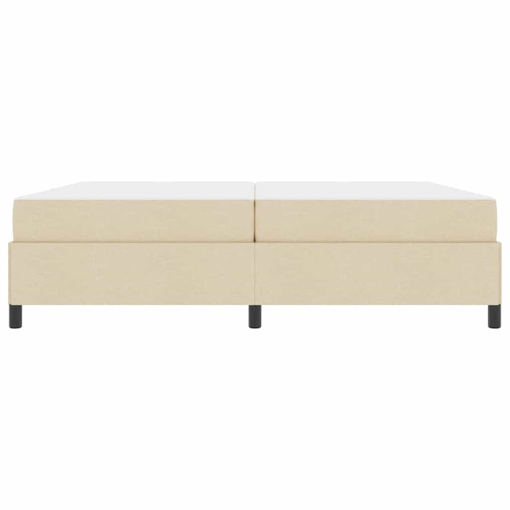 Boxspring bed Crème, Zwart 200 x 200 cm Stof, Engineered Hout