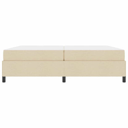 Boxspring bed Crème, Zwart 200 x 200 cm Stof, Engineered Hout