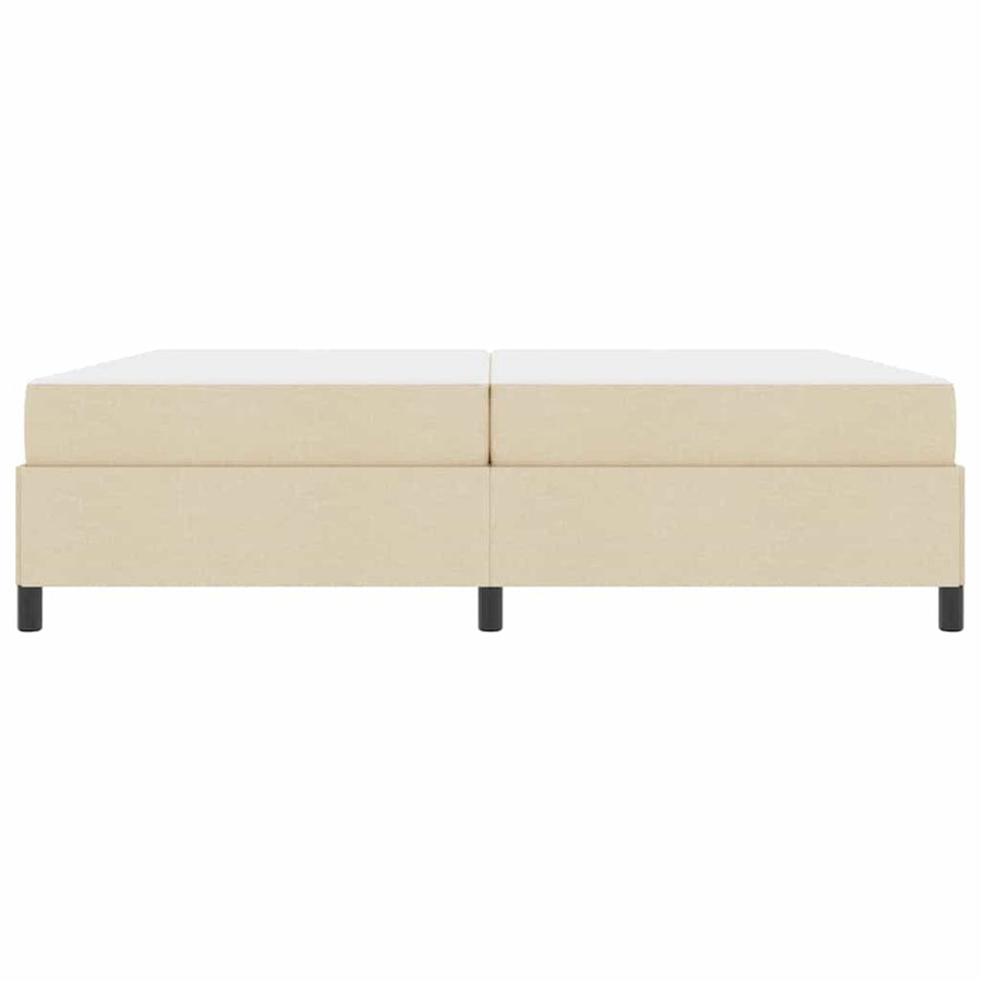 Boxspring bed Crème, Zwart 200 x 200 cm Stof, Engineered Hout