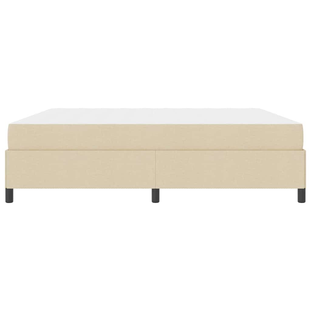 Boxspring bed Crème, Zwart 200 x 200 cm Stof, Engineered Hout