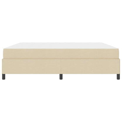Boxspring bed Crème, Zwart 200 x 200 cm Stof, Engineered Hout