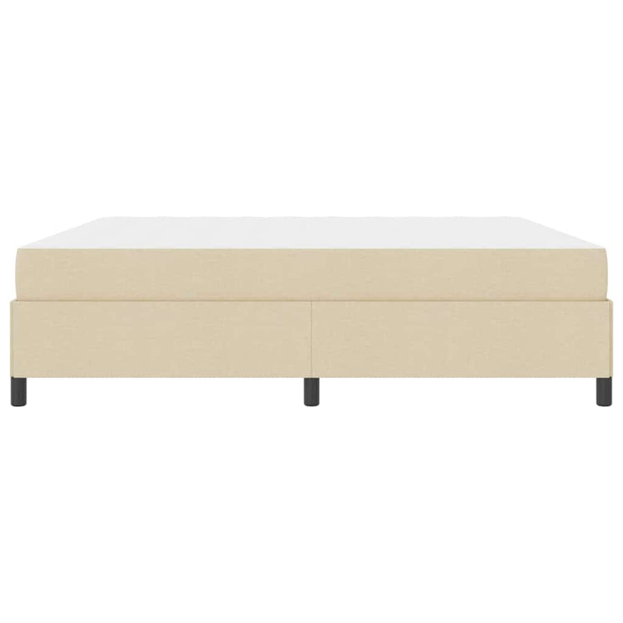 Boxspring bed Crème, Zwart 200 x 200 cm Stof, Engineered Hout