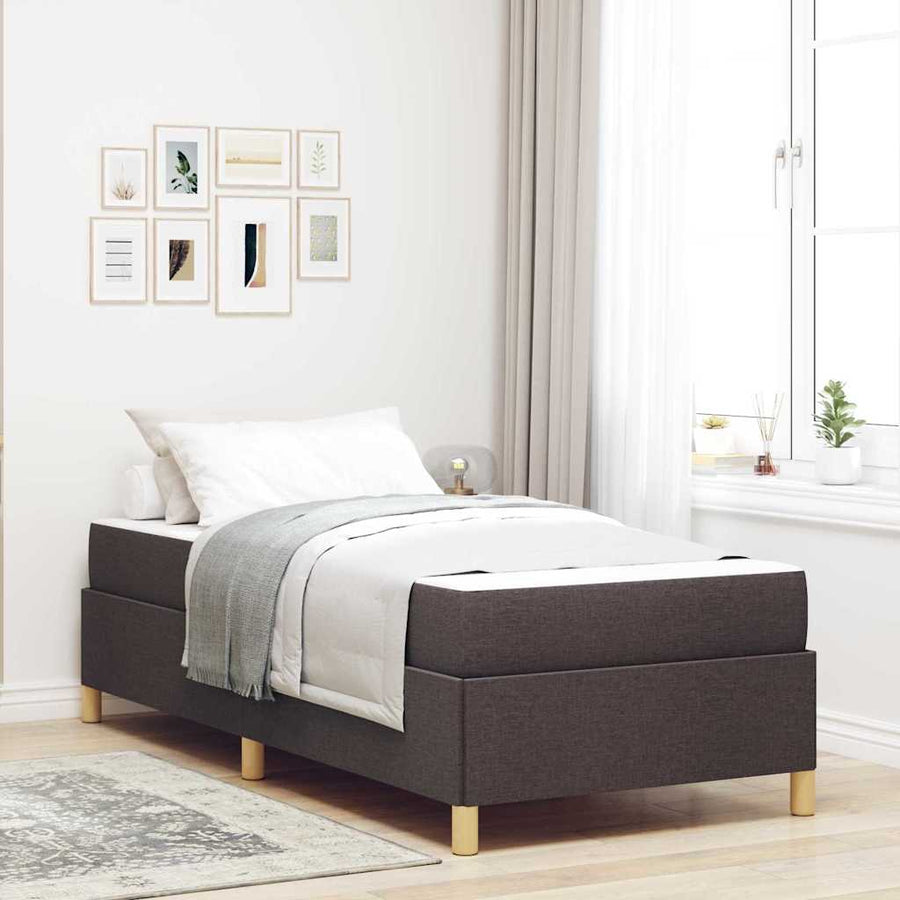 Boxspring bed Bruin en Wit en Donkerbruin 80 x 200 cm Stof