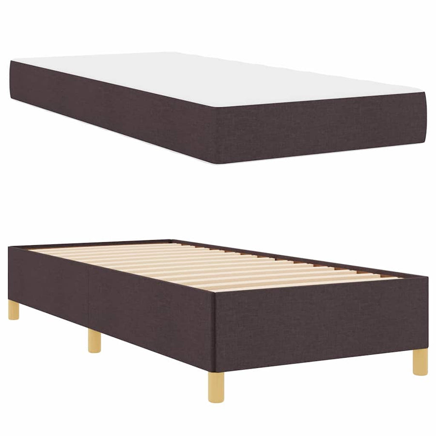 Boxspring bed Bruin en Wit en Donkerbruin 80 x 200 cm Stof