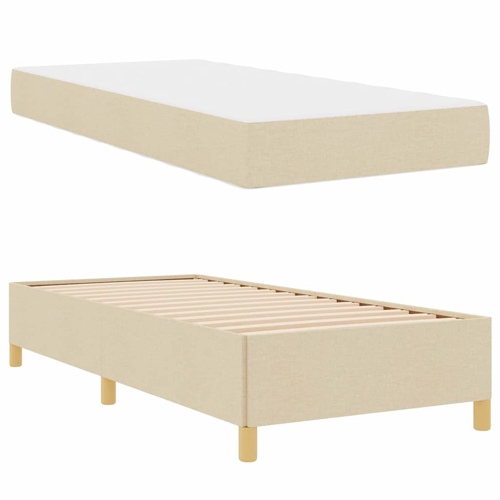 Boxspring bed Anders Zwart en Bruin en Wit 80 x 200 cm Stof