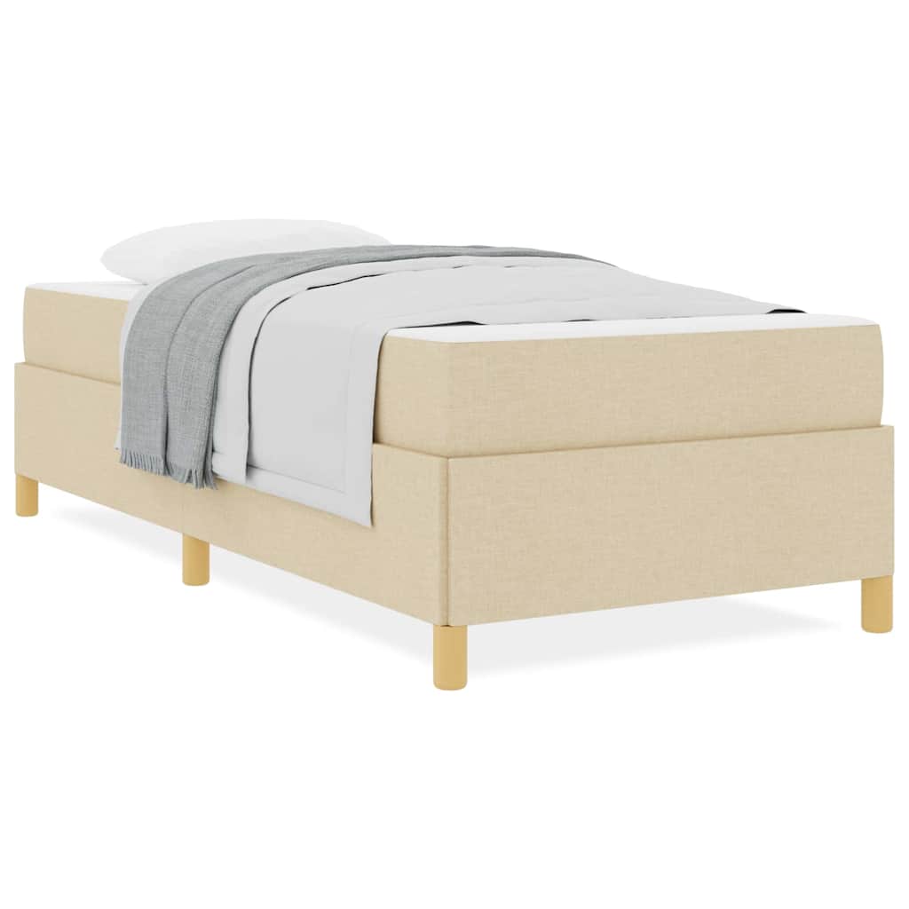 Boxspring bed Anders Zwart en Bruin en Wit 80 x 200 cm Stof