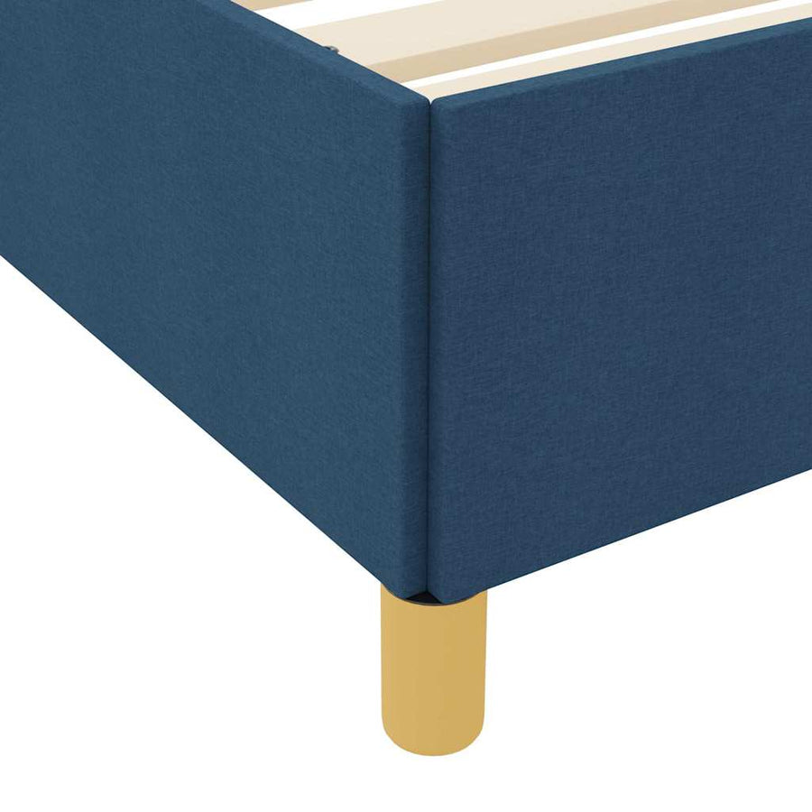 Boxspring bed Anders Blauw en Bruin en Wit 80 x 200 cm Stof
