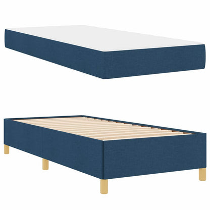 Boxspring bed Anders Blauw en Bruin en Wit 80 x 200 cm Stof