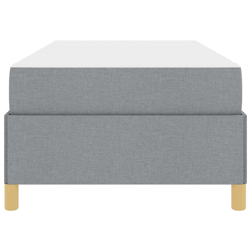Boxspring bed Lichtgrijs en Wit en Lichtgrijs 90 x 190 cm Stof
