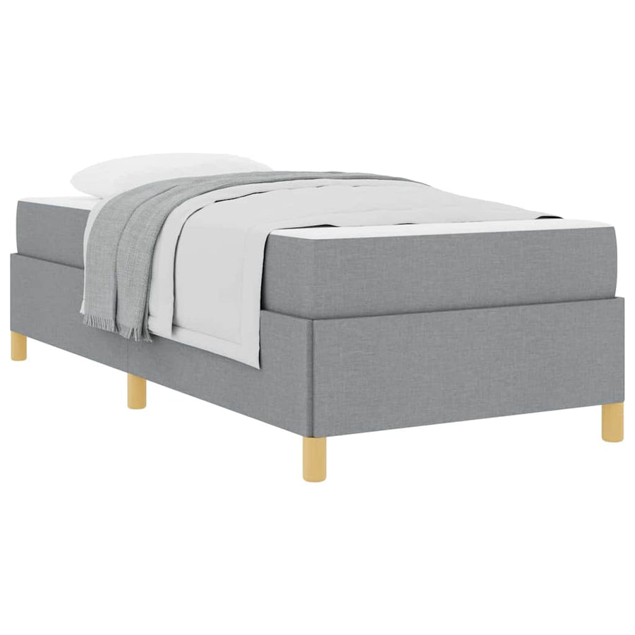 Boxspring bed Lichtgrijs en Wit en Lichtgrijs 90 x 190 cm Stof