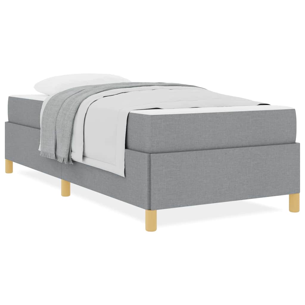 Boxspring bed Lichtgrijs en Wit en Lichtgrijs 90 x 190 cm Stof
