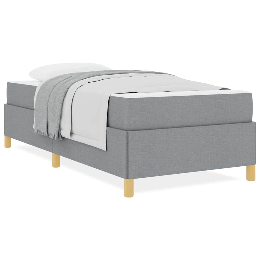 Boxspring bed Lichtgrijs en Wit en Lichtgrijs 90 x 190 cm Stof