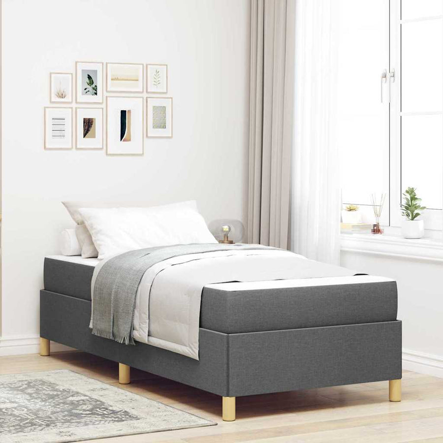 Boxspring bed Anders Donkergrijs en Bruin en Wit en Donkergrijs