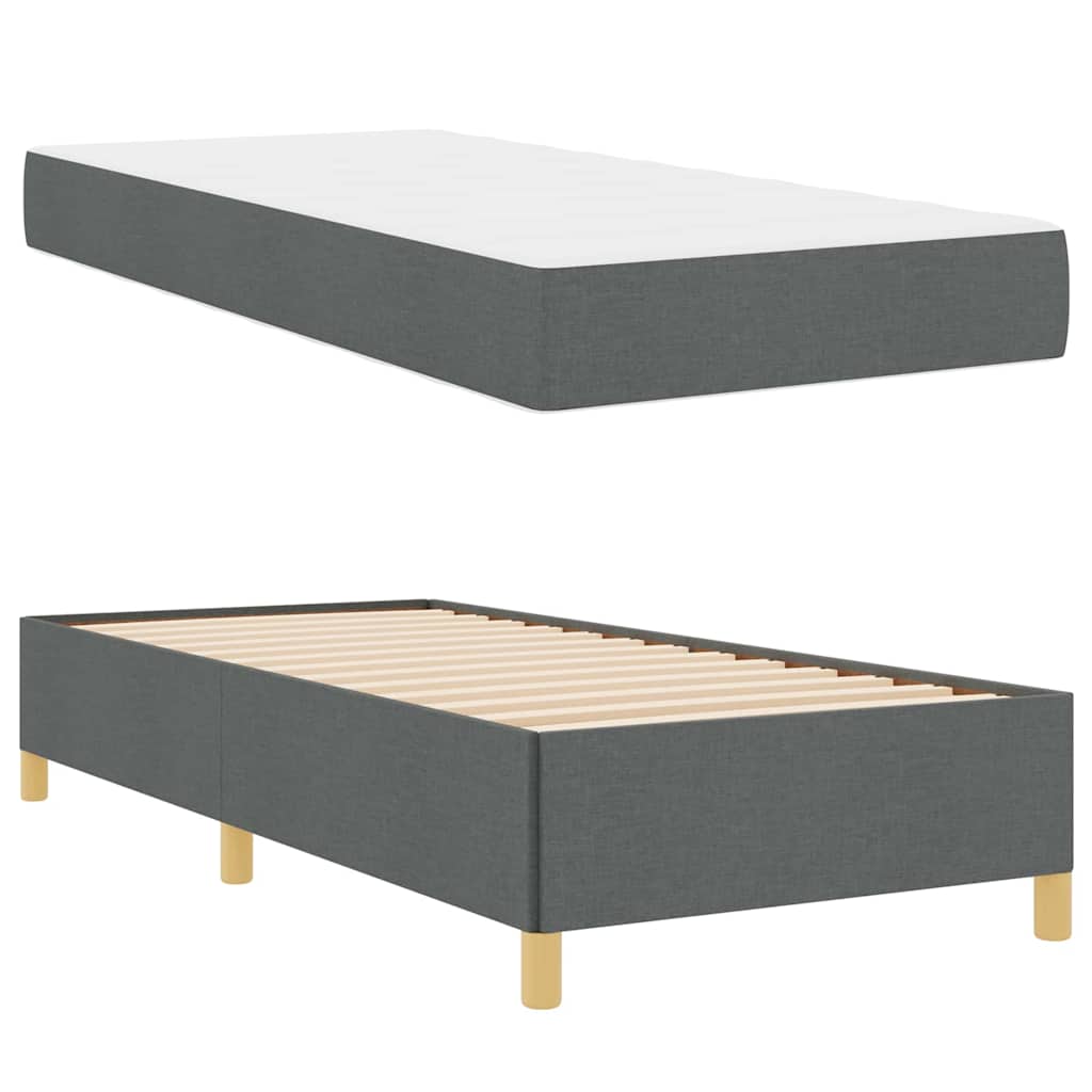 Boxspring bed Anders Donkergrijs en Bruin en Wit en Donkergrijs