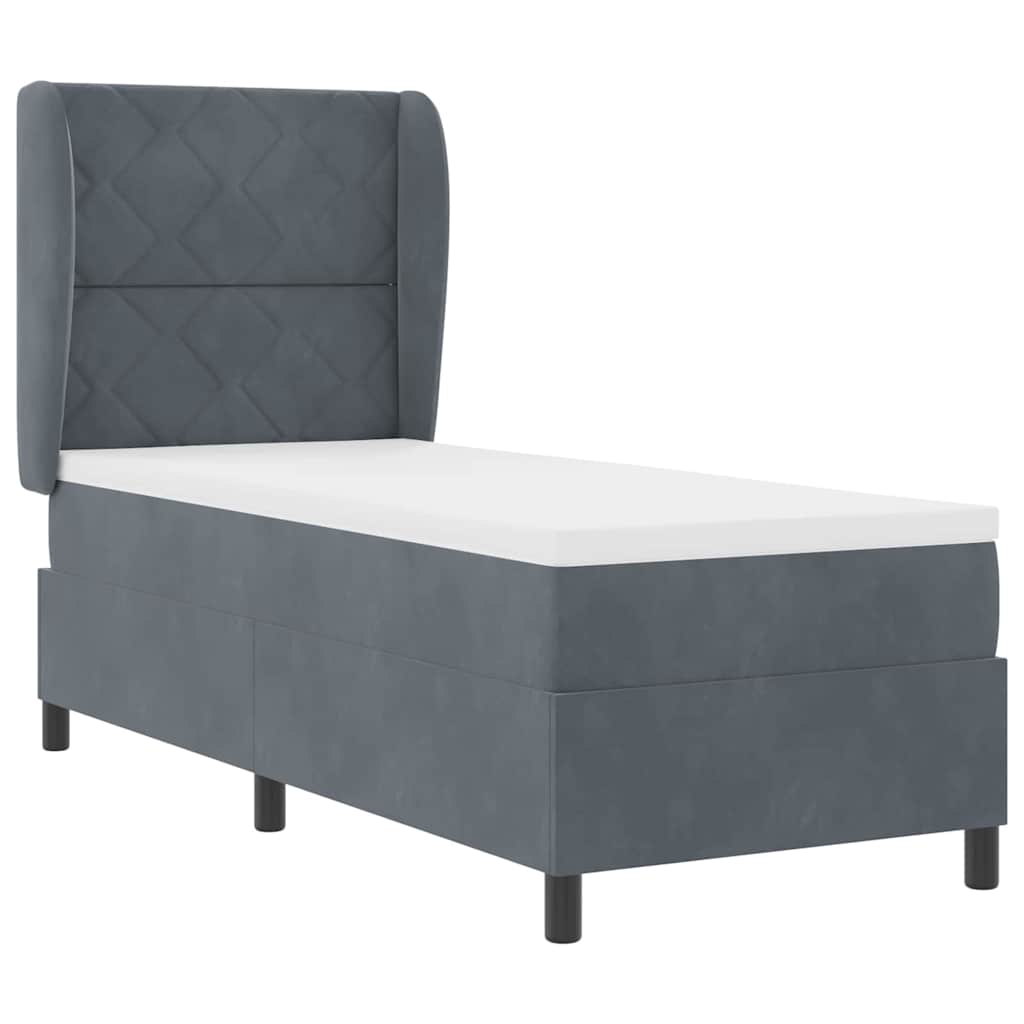 Boxspringbed met hoofdeinde Donkergrijs 200 x 80 cm Fluweel