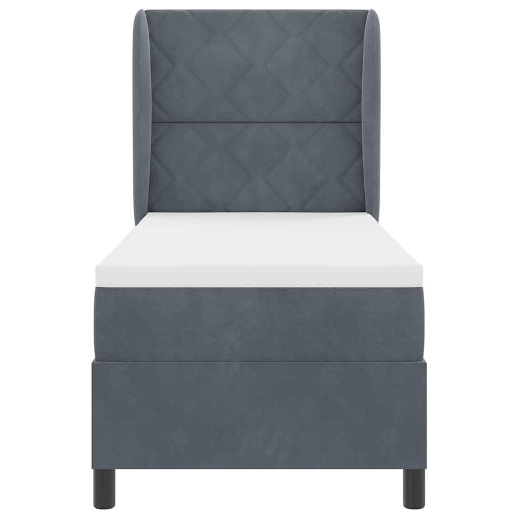 Boxspringbed met hoofdeinde Donkergrijs 200 x 80 cm Fluweel