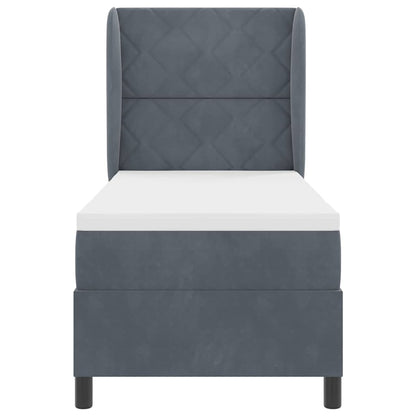 Boxspringbed met hoofdeinde Donkergrijs 200 x 80 cm Fluweel