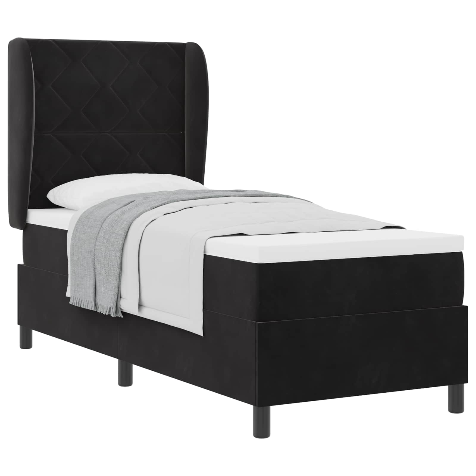Boxspringbed met hoofdeinde Zwart 200 x 80 cm Fluweel
