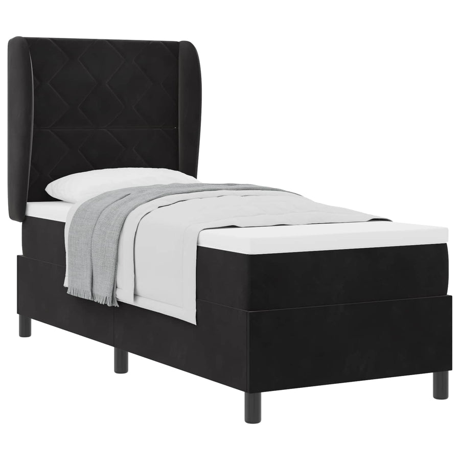 Boxspringbed met hoofdeinde Zwart 200 x 80 cm Fluweel