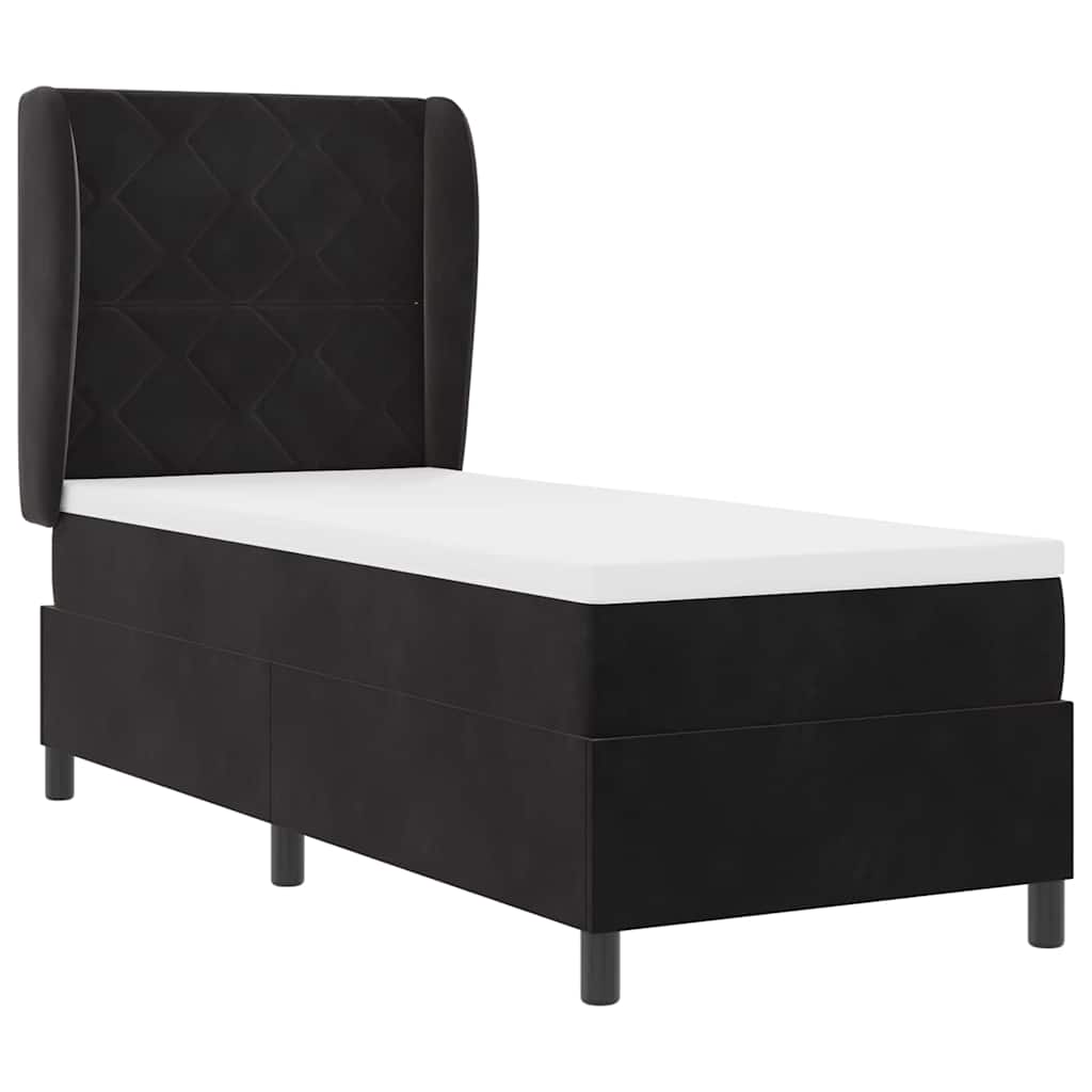 Boxspringbed met hoofdeinde Zwart 200 x 80 cm Fluweel