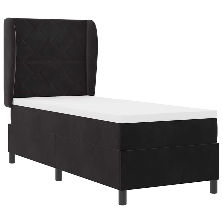 Boxspringbed met hoofdeinde Zwart 200 x 80 cm Fluweel