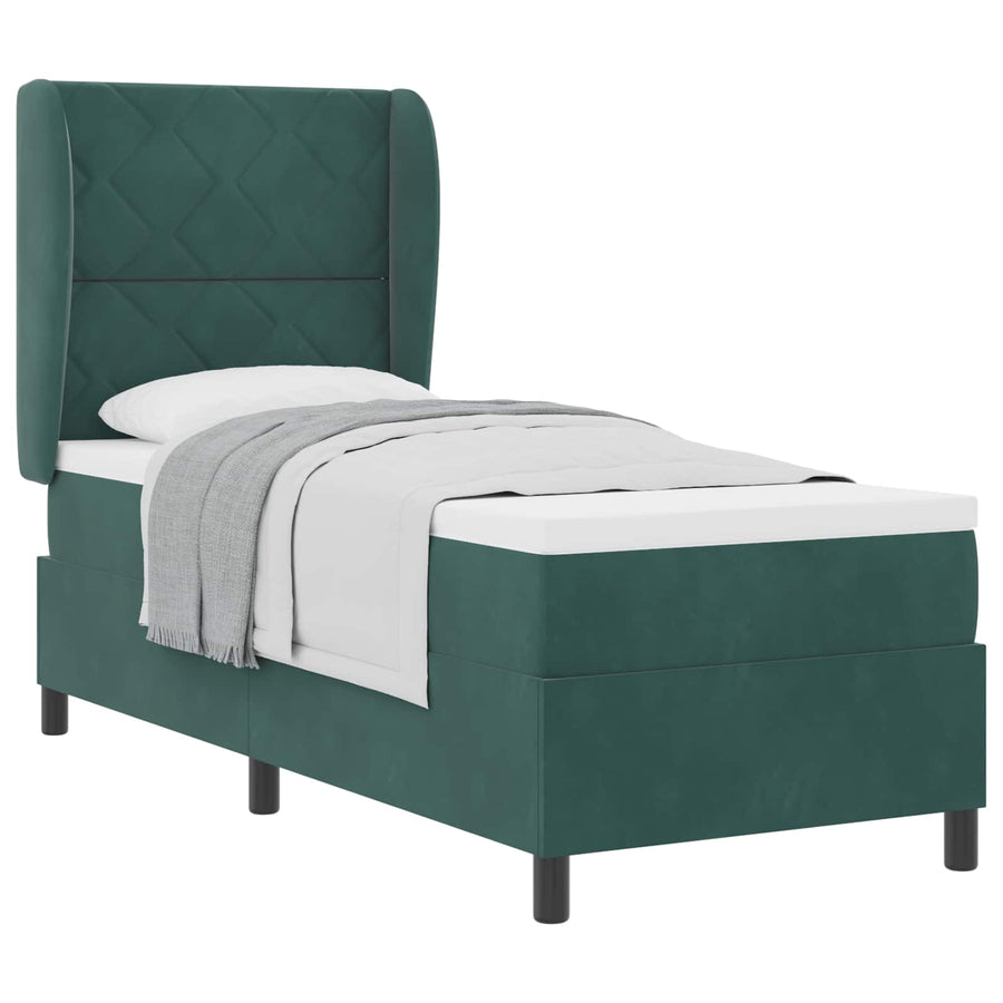 Boxspringbed met hoofdeinde Donkergroen 200 x 80 cm Fluweel