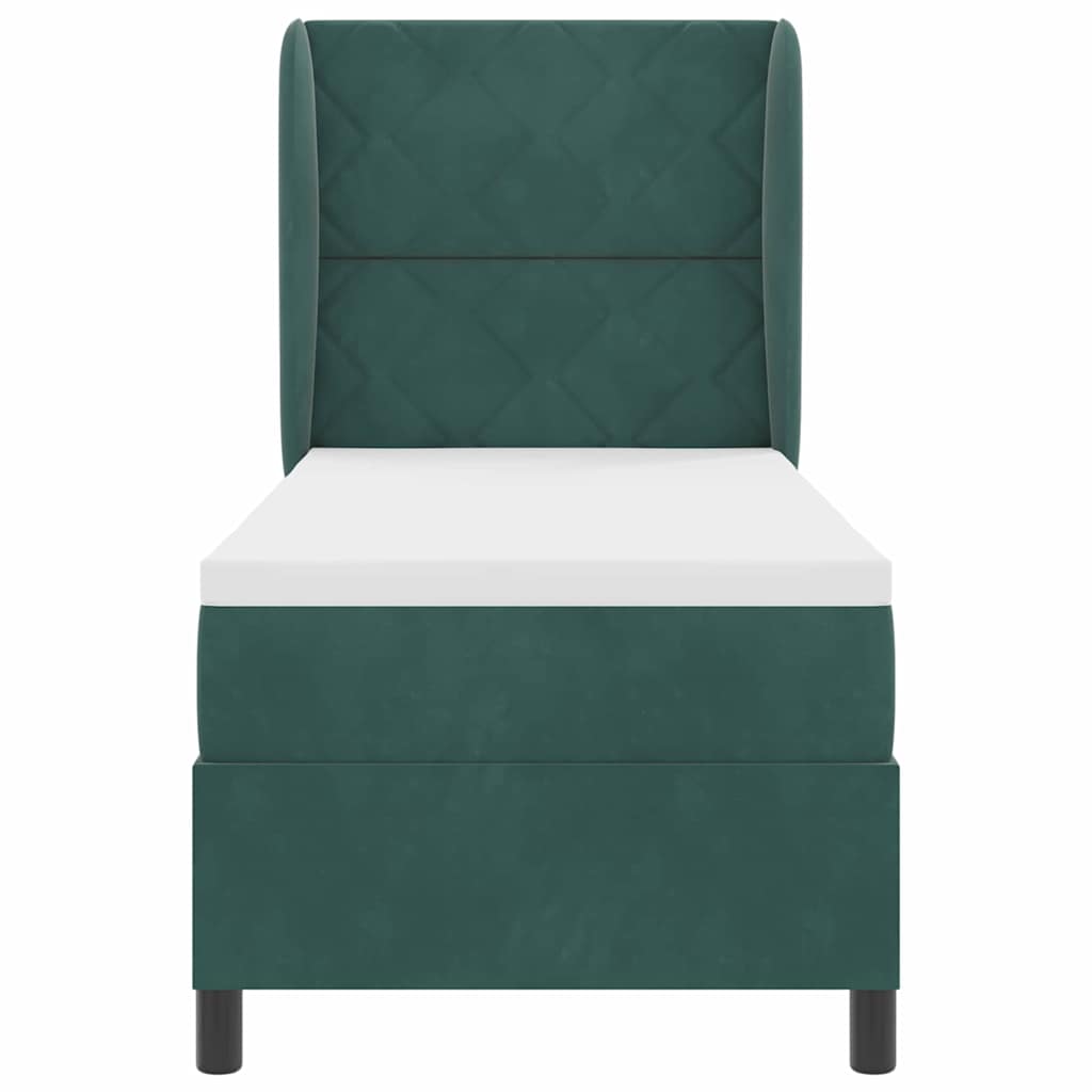 Boxspringbed met hoofdeinde Donkergroen 200 x 80 cm Fluweel