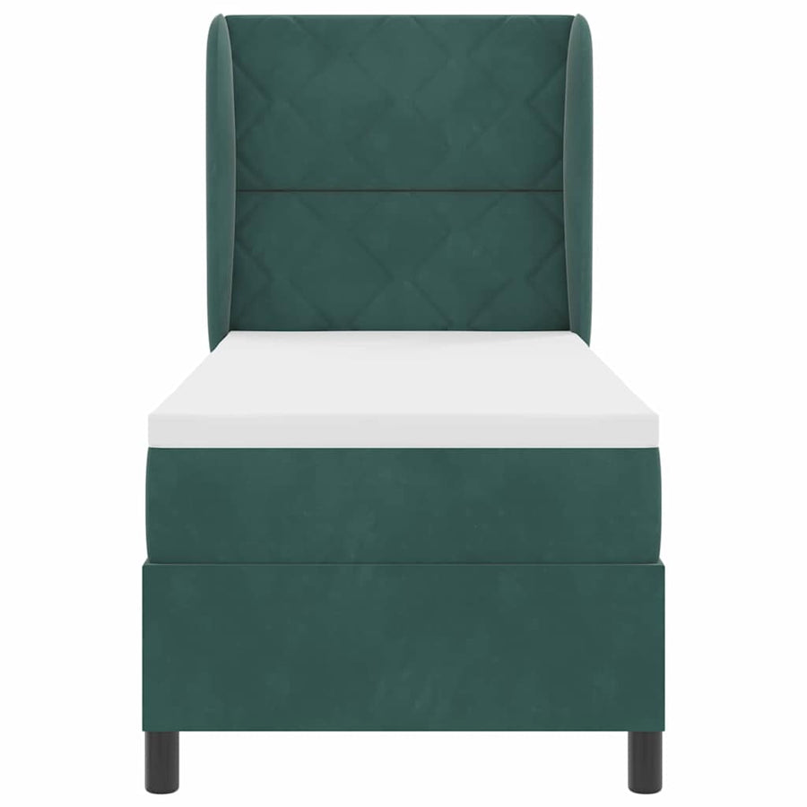Boxspringbed met hoofdeinde Donkergroen 200 x 80 cm Fluweel