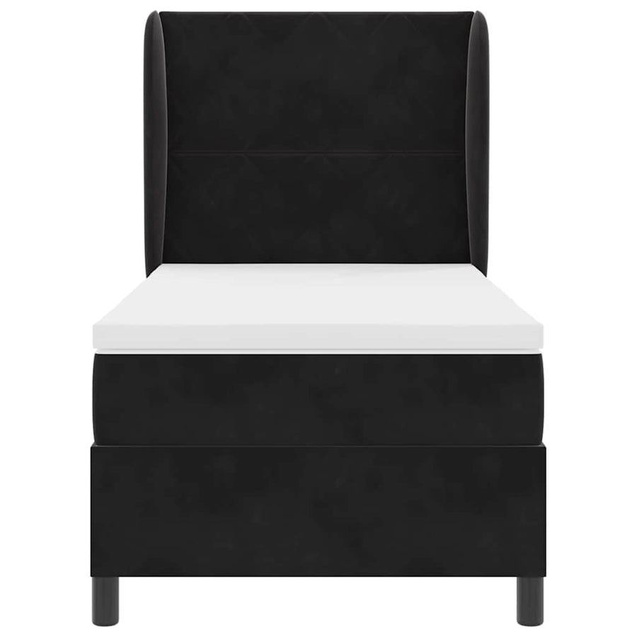 Boxspringbed met hoofdeinde Zwart 190 x 90 cm Fluweel