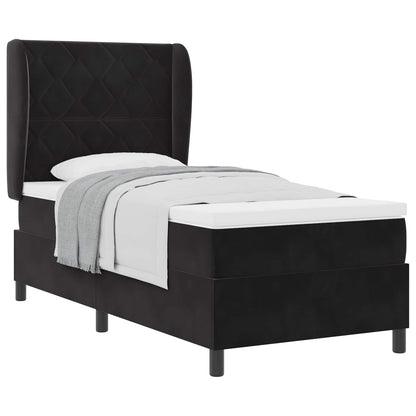 Boxspringbed met hoofdeinde Zwart 200 x 90 cm Fluweel