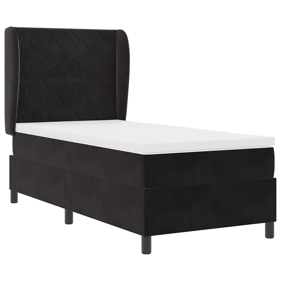 Boxspringbed met hoofdeinde Zwart 200 x 90 cm Fluweel