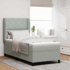 Boxspringbed 100x200 cm lichtgrijs fluweel