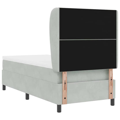 Boxspringbed met hoofdeinde Lichtgrijs 200 x 100 cm Fluweel