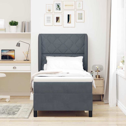 Boxspringbed met matras Donkergrijs 200 x 100 cm Fluweel
